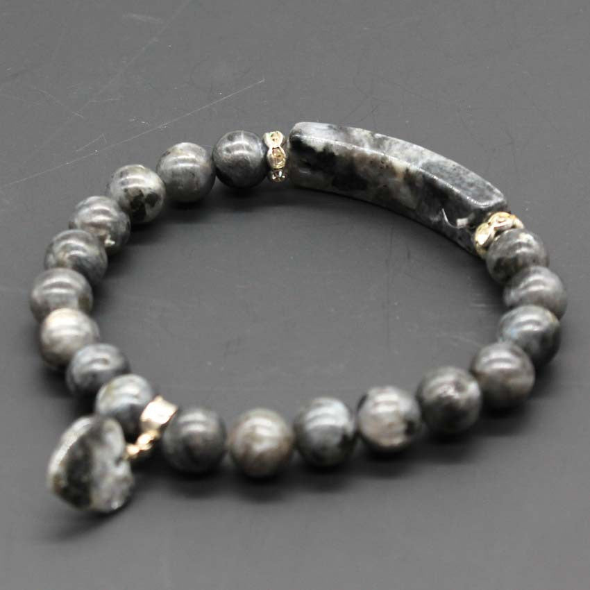 Love Pendant Natural Crystal Stone Bracelet Jewelry - Crystalbloomaromatics