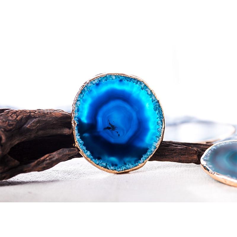 Natural rough stone agate piece coaster, showcasing the raw beauty of agate. Crafted from natural stone, each coaster is a unique piece of art, adding a touch of earthy elegance to your home decor - Crystalbloomaromatics