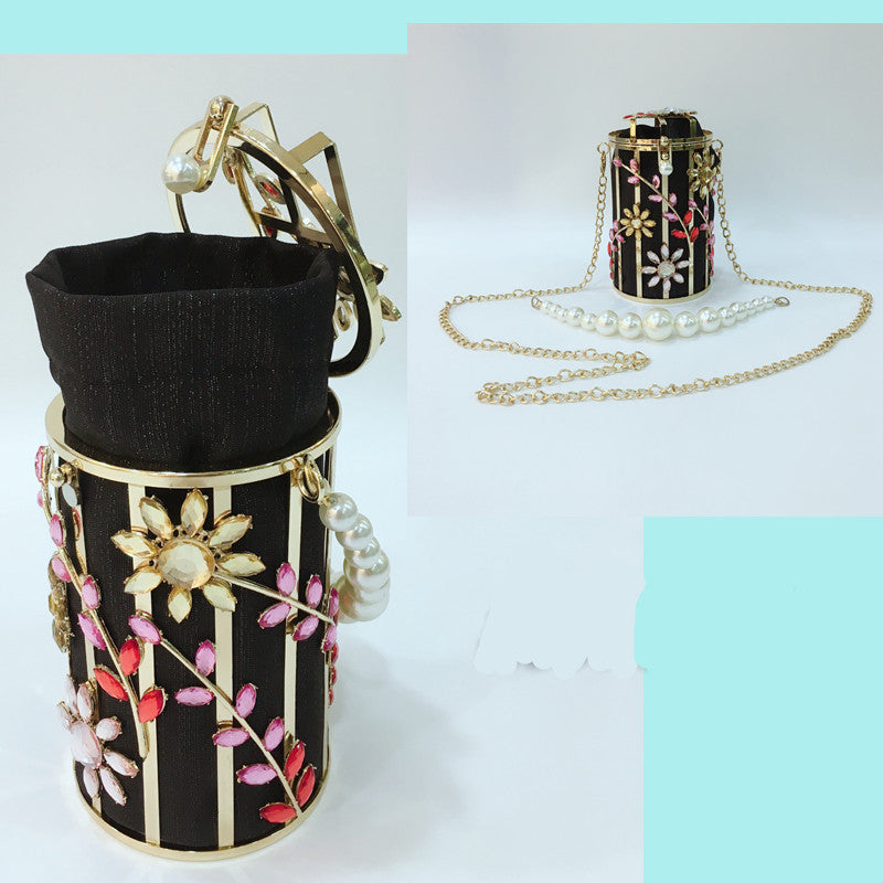 Crystal Flowers Evening Bag Women Luxury Designer Metallic Bags - CRYSTALOIL