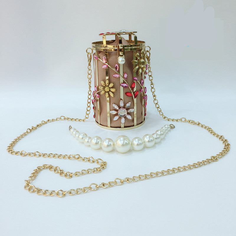 Crystal Flowers Evening Bag Women Luxury Designer Metallic Bags - CRYSTALOIL