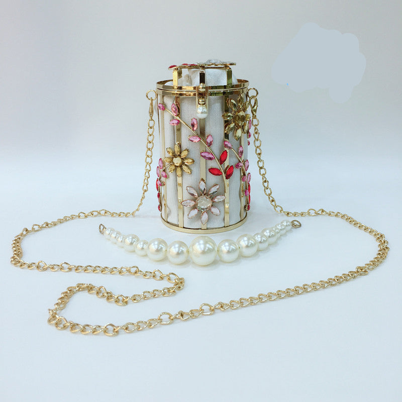 Crystal Flowers Evening Bag Women Luxury Designer Metallic Bags - CRYSTALOIL