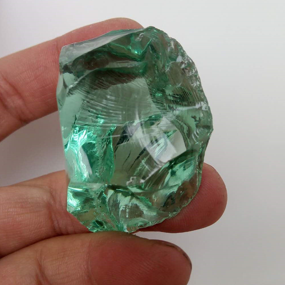 Natural White Green Agate Crystal rough stone - Crystalbloomaromatics