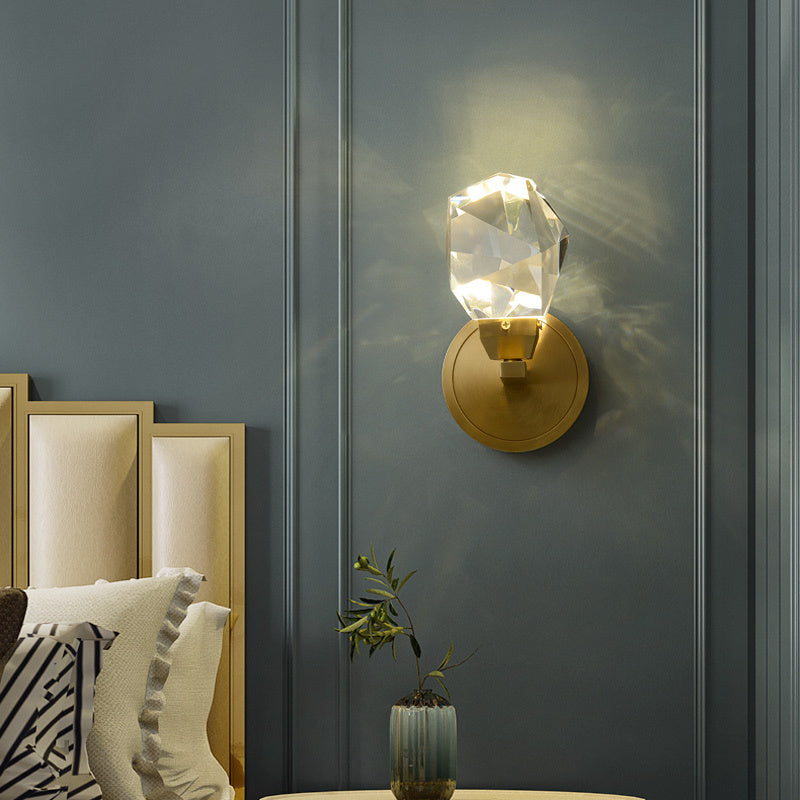 All copper postmodern light luxury crystal wall lamp - Crystalbloomaromatics