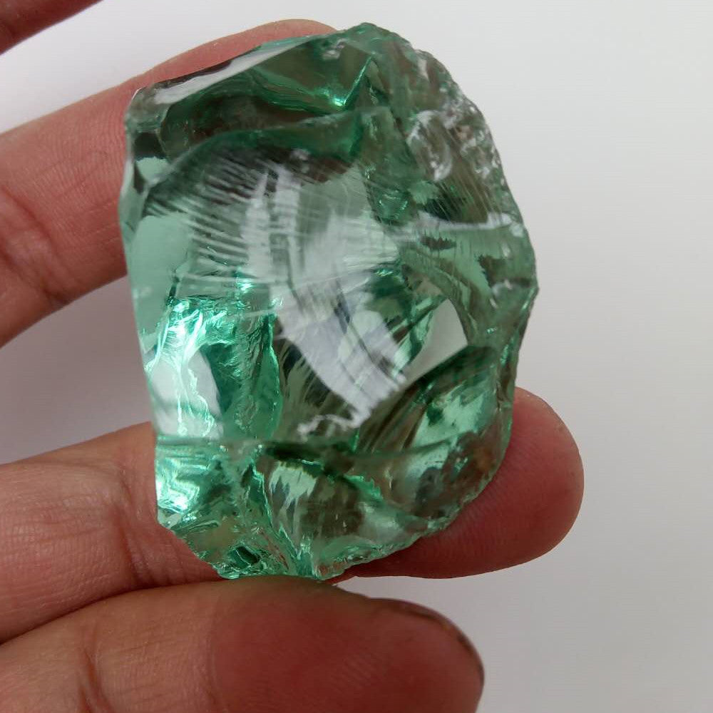 Natural White Green Agate Crystal rough stone - Crystalbloomaromatics