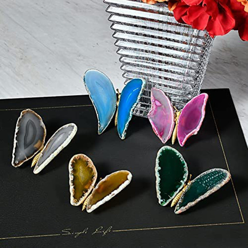 Natural Agate Butterfly Wings Light Luxury Mineral crystal decoration - Crystalbloomaromatics
