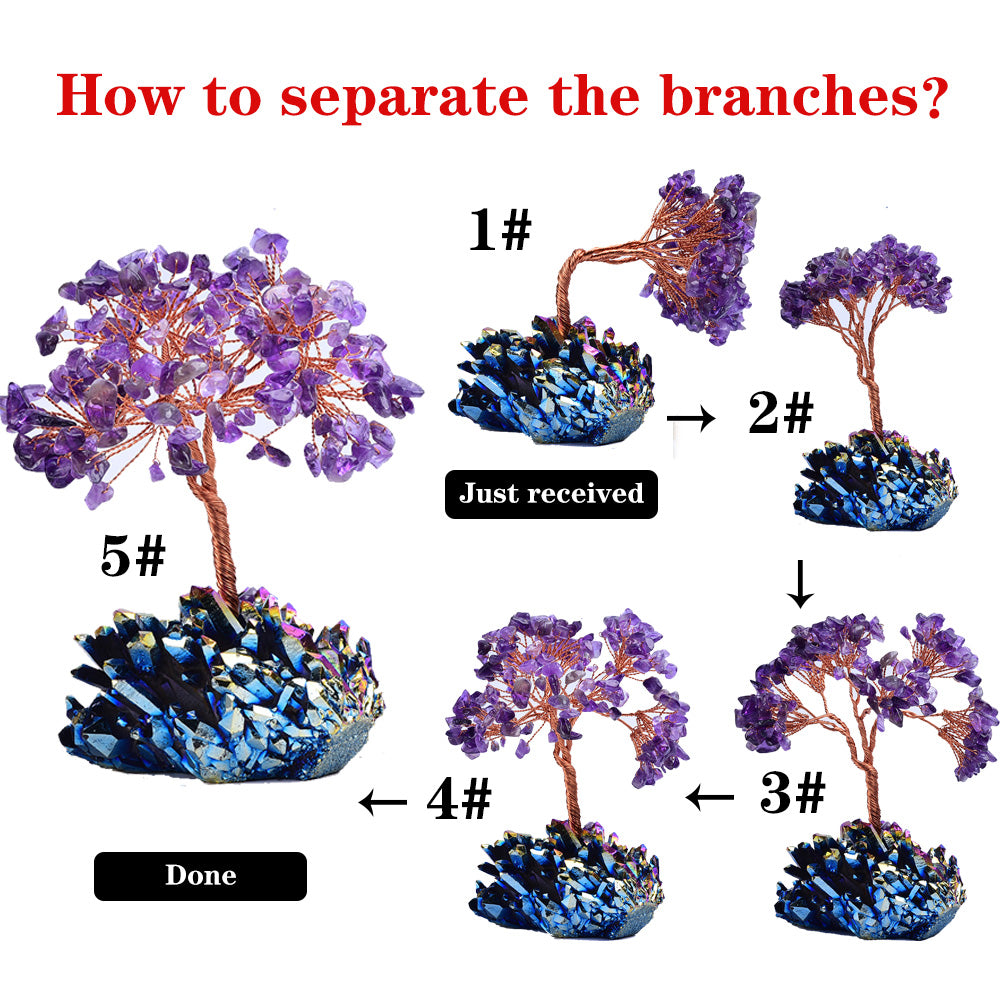 Natural Original Ecological Colorful Cluster Crystal Block Crystal Tree Energy Stone, Natural Original Ecological Colorful Cluster Crystal Block Crystal Tree Energy Stone - Crystalbloomaromatics