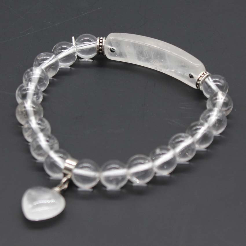 Love Pendant Natural Crystal Stone Bracelet Jewelry - Crystalbloomaromatics