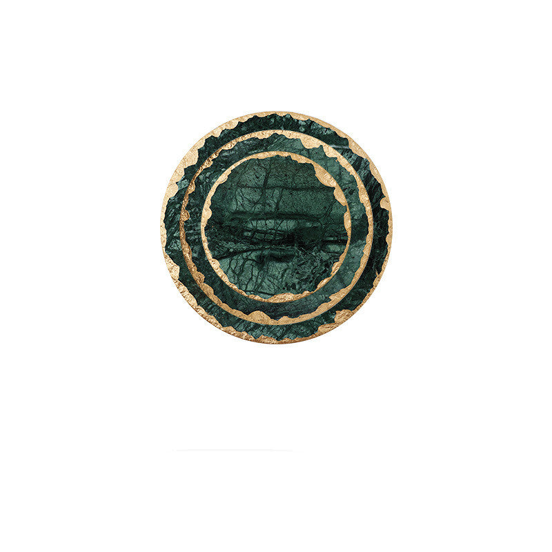 Emerald Natural Marble Placemat Coaster Plate, "Add a touch of luxury to your table setting with our Emerald Natural Marble Placemat Coaster Plate, crafted from exquisite natural marble. - Crystalbloomaromatics
