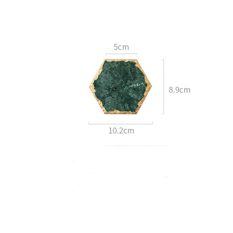 Emerald Natural Marble Placemat Coaster Plate, "Add a touch of luxury to your table setting with our Emerald Natural Marble Placemat Coaster Plate, crafted from exquisite natural marble. - Crystalbloomaromatics