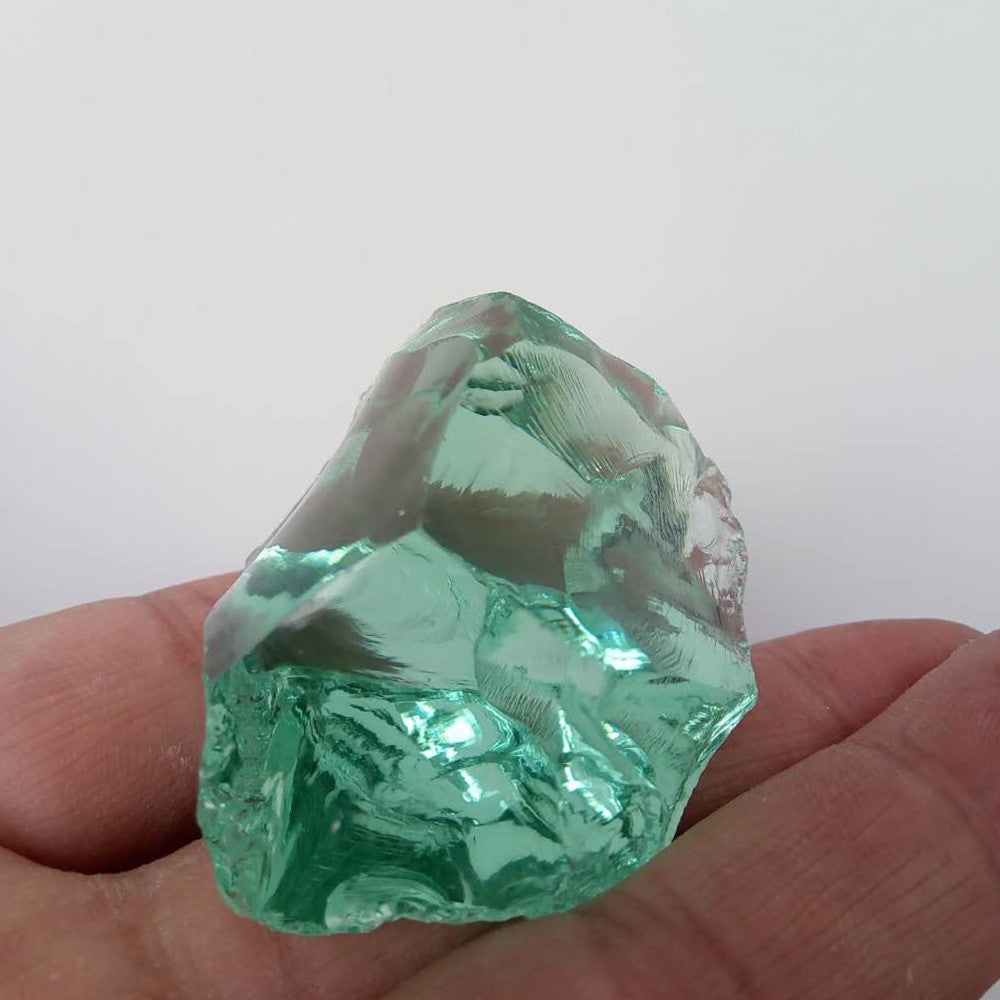 Natural White Green Agate Crystal rough stone - Crystalbloomaromatics