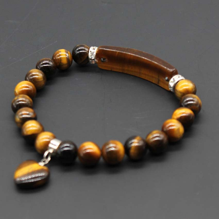 Love Pendant Natural Crystal Stone Bracelet Jewelry - Crystalbloomaromatics