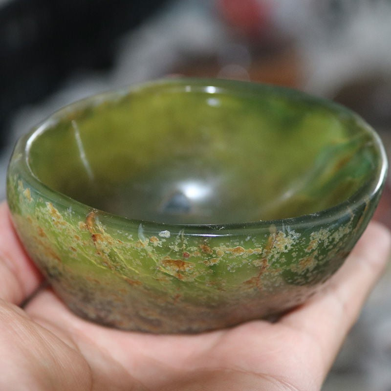 Home Crystal Agate Bowl Decoration, Crystal Agate Bowl Decoration, exuding elegance and sophistication. Crafted from natural agate, this exquisite piece adds a touch of timeless beauty to any room, making it a perfect accent for your living space." - Crystalbloomaromatics