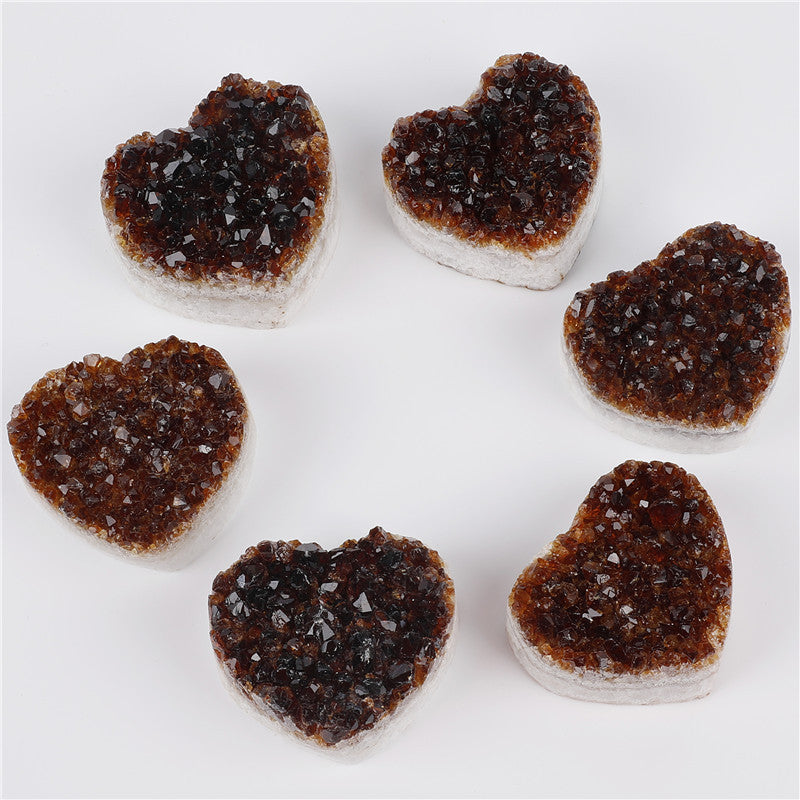 Natural Topaz QUARTZ Cluster Crystal Heart-shaped Crafts - Crystalbloomaromatics