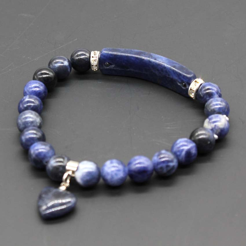 Love Pendant Natural Crystal Stone Bracelet Jewelry - Crystalbloomaromatics
