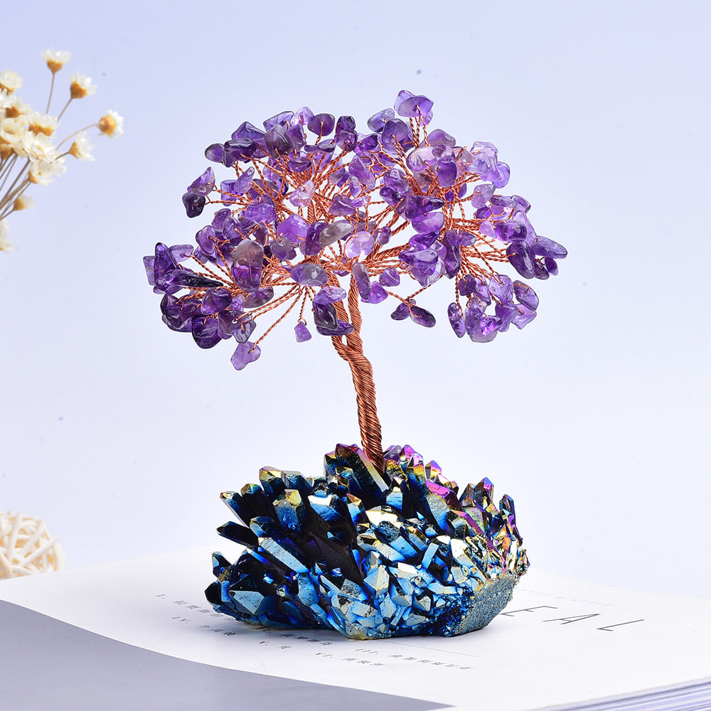 Natural Original Ecological Colorful Cluster Crystal Block Crystal Tree Energy Stone, Natural Original Ecological Colorful Cluster Crystal Block Crystal Tree Energy Stone - Crystalbloomaromatics