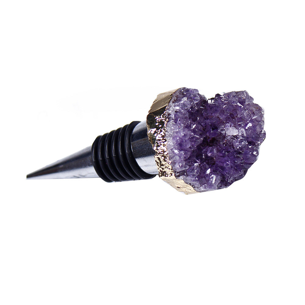 Natural Amethyst Crystal Wine Bottle Stopper.
