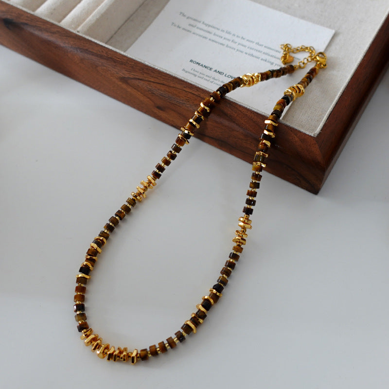 Natural Stone Pearl Necklace For Women Vintage Twin