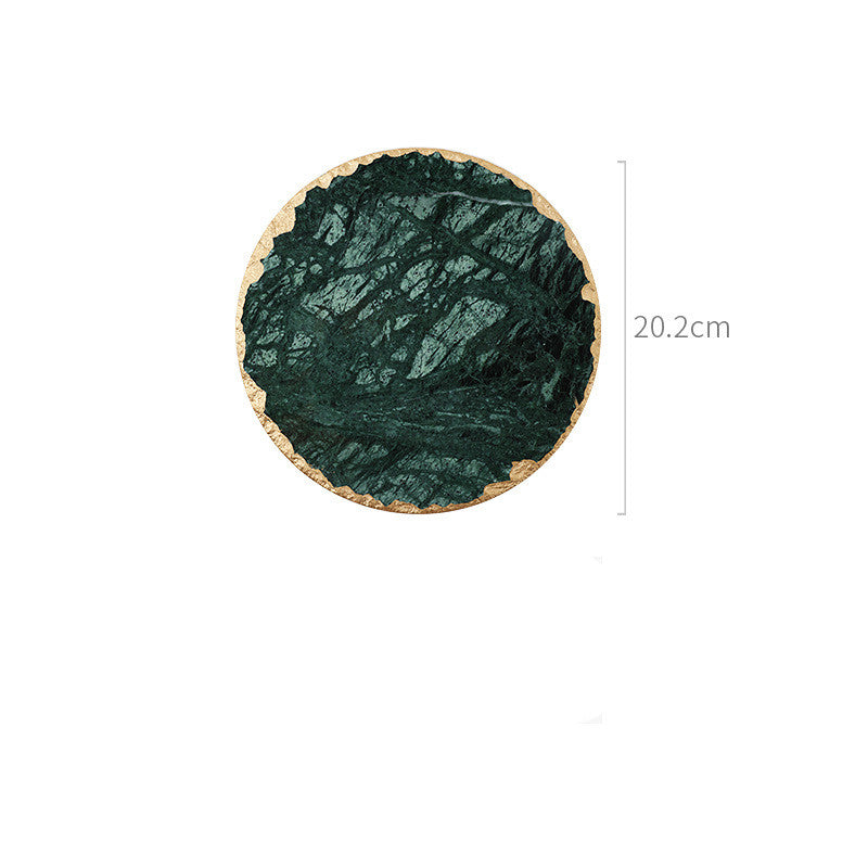 Emerald Natural Marble Placemat Coaster Plate, "Add a touch of luxury to your table setting with our Emerald Natural Marble Placemat Coaster Plate, crafted from exquisite natural marble. - Crystalbloomaromatics