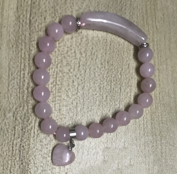 Love Pendant Natural Crystal Stone Bracelet Jewelry - Crystalbloomaromatics
