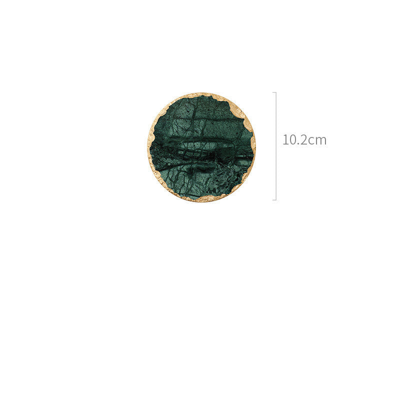 Emerald Natural Marble Placemat Coaster Plate, "Add a touch of luxury to your table setting with our Emerald Natural Marble Placemat Coaster Plate, crafted from exquisite natural marble. - Crystalbloomaromatics