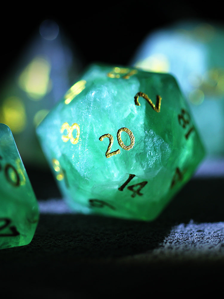 Home Fashion Natural Green Fluorite Dice - CRYSTALOIL