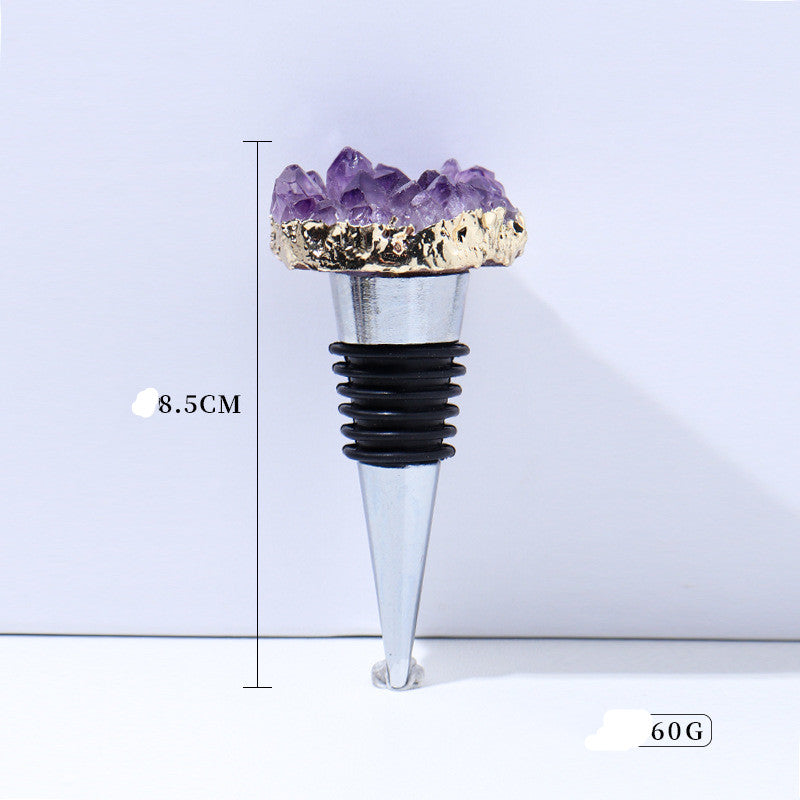 Natural Amethyst Crystal Wine Bottle Stopper.