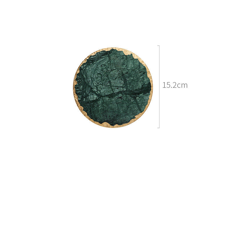 Emerald Natural Marble Placemat Coaster Plate, "Add a touch of luxury to your table setting with our Emerald Natural Marble Placemat Coaster Plate, crafted from exquisite natural marble. - Crystalbloomaromatics