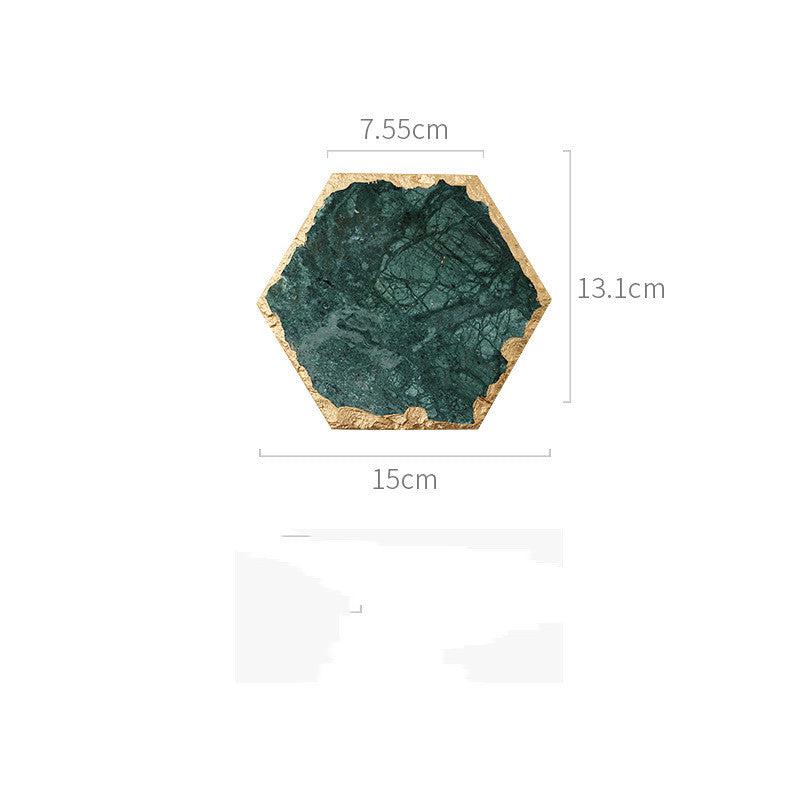 Emerald Natural Marble Placemat Coaster Plate, "Add a touch of luxury to your table setting with our Emerald Natural Marble Placemat Coaster Plate, crafted from exquisite natural marble. - Crystalbloomaromatics