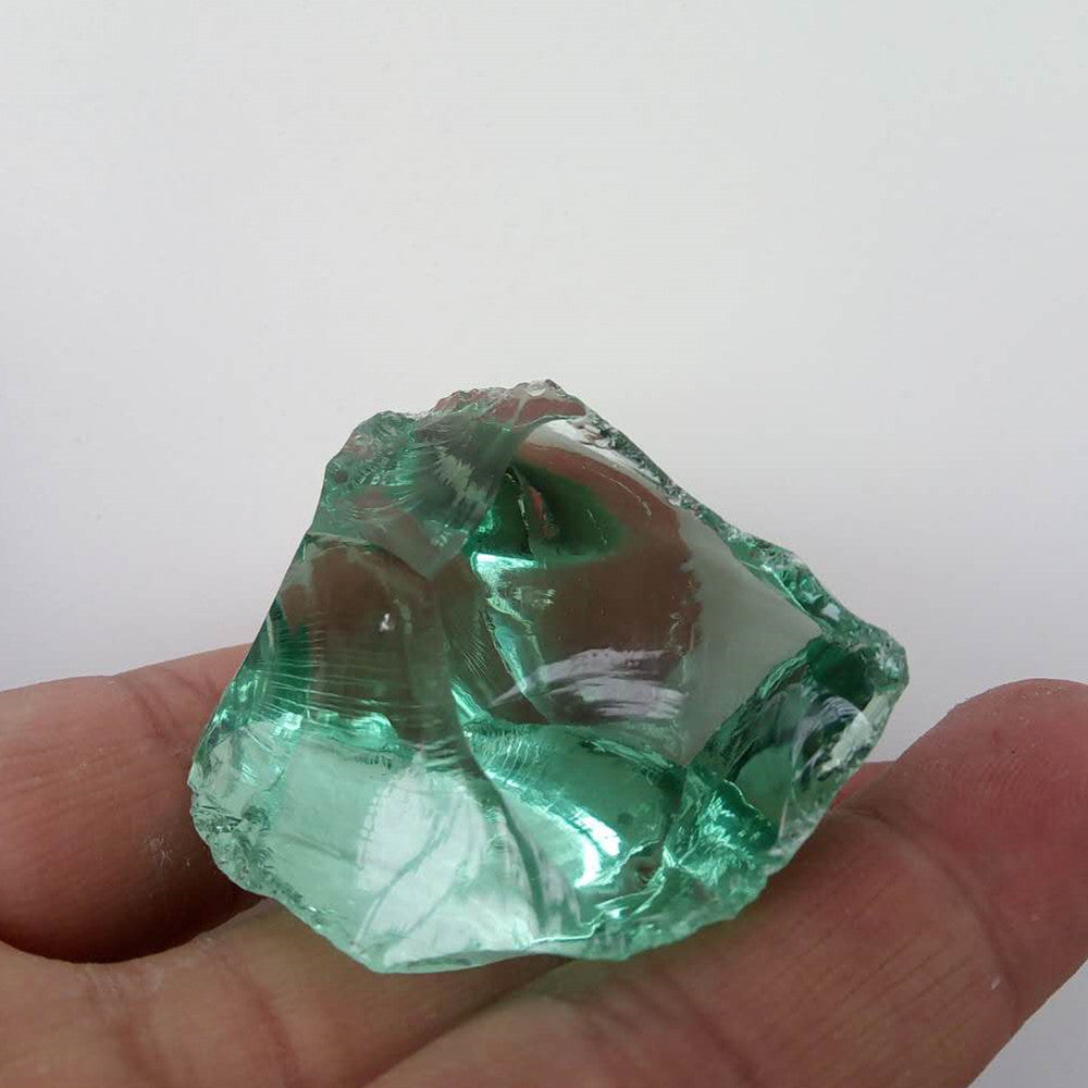 Natural White Green Agate Crystal rough stone - Crystalbloomaromatics