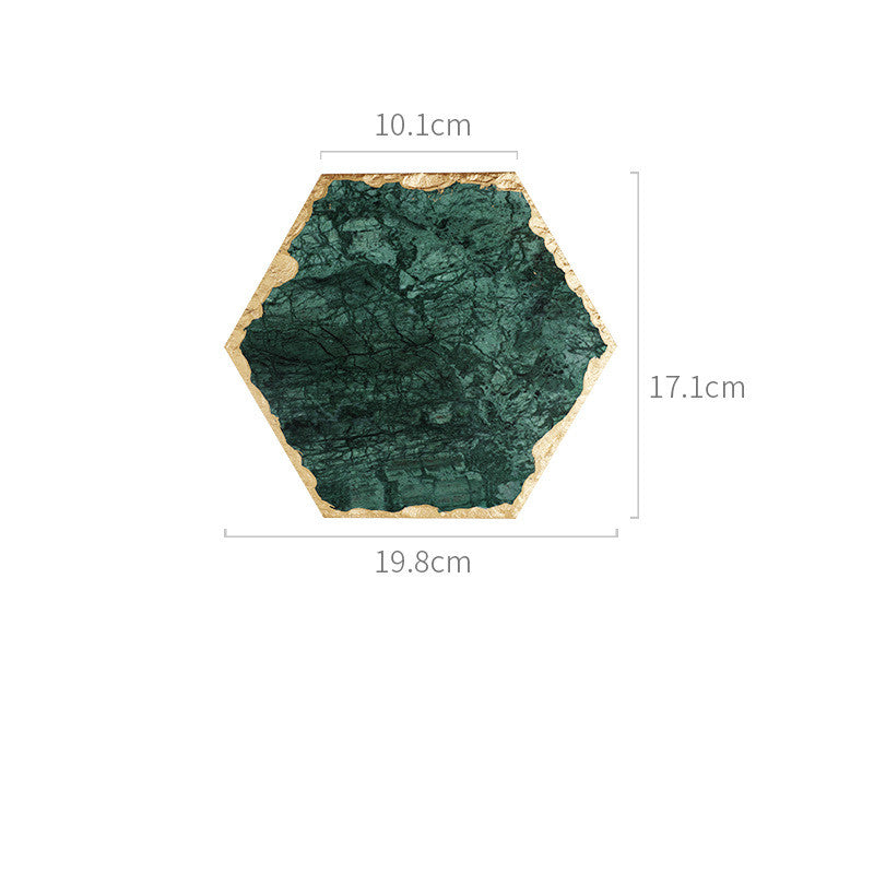 Emerald Natural Marble Placemat Coaster Plate, "Add a touch of luxury to your table setting with our Emerald Natural Marble Placemat Coaster Plate, crafted from exquisite natural marble. - Crystalbloomaromatics