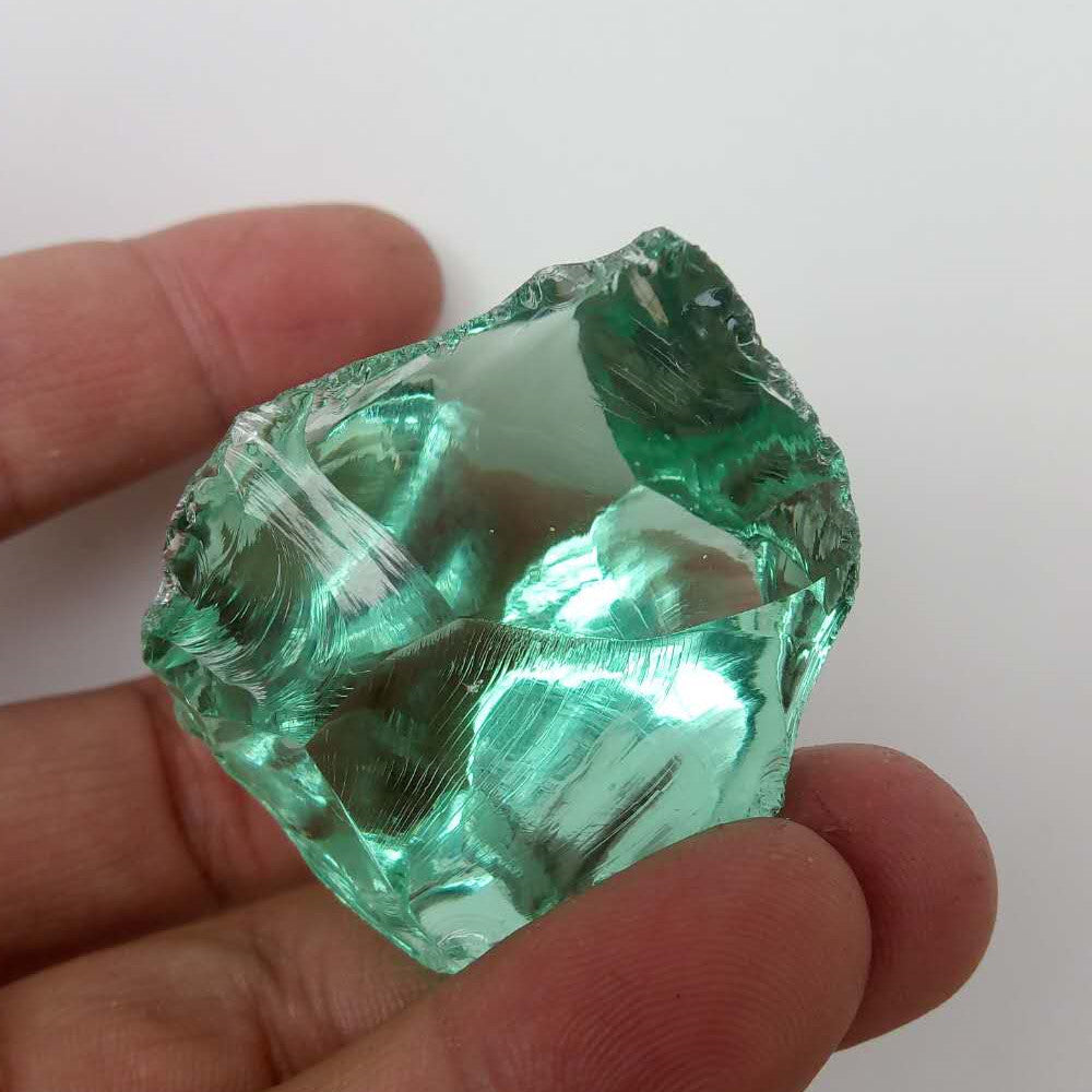 Natural White Green Agate Crystal rough stone - Crystalbloomaromatics