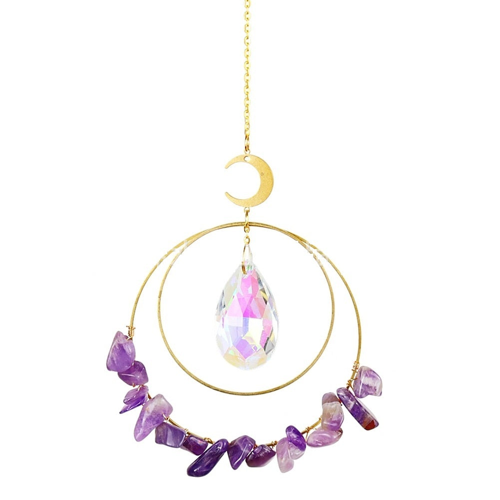 Wind Chimes Star Moon Garden Sun Catcher Pendant - CRYSTALOIL