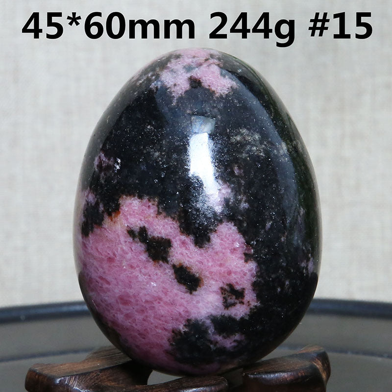 Natural Crystal Plum Tourmaline Stone Egg Ore Specimen Ornaments - Crystalbloomaromatics