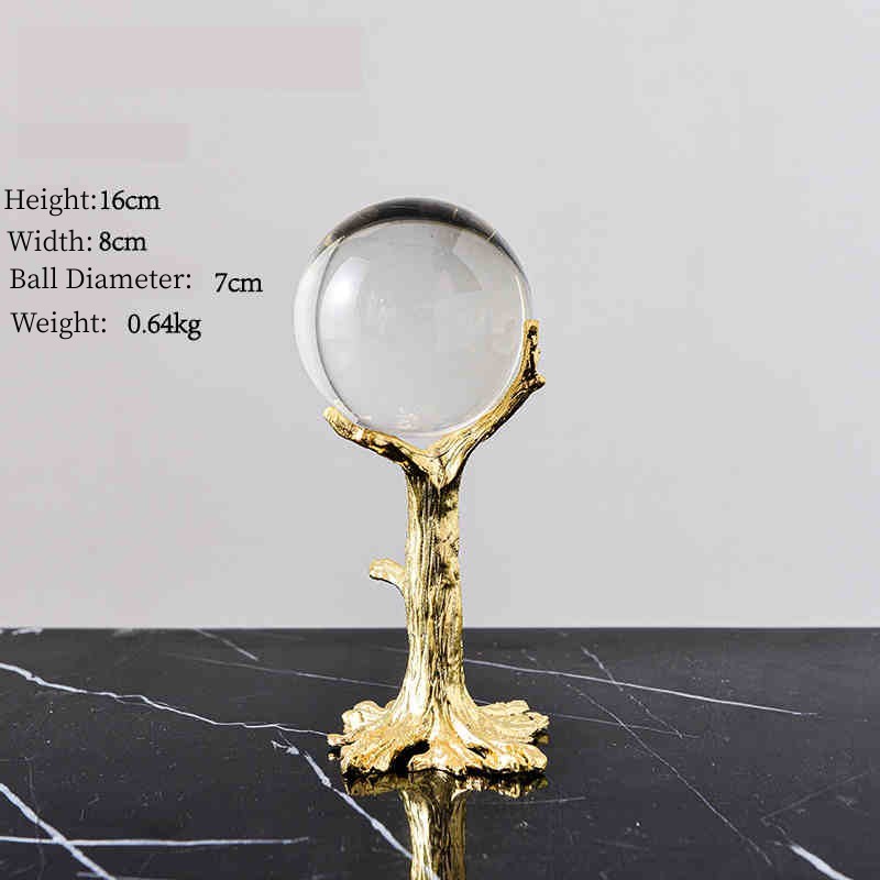 Nordic Light Luxury Metal Crystal Ball Craft Decoration - Crystalbloomaromatics