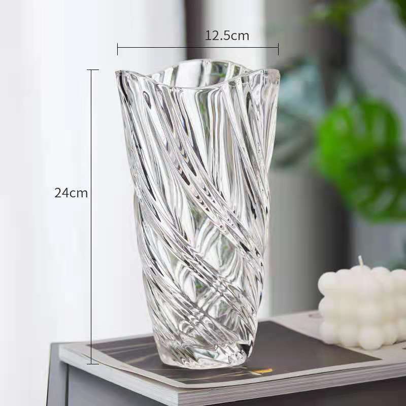 Light Luxury Glaze Crystal Glass Vase Flower Arrangement Decoration Utensils Ornaments Crafts - CRYSTALOIL