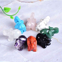Crystal Elephant Ornament - Handcrafted Carved Elephant Figurine - CRYSTALOIL
