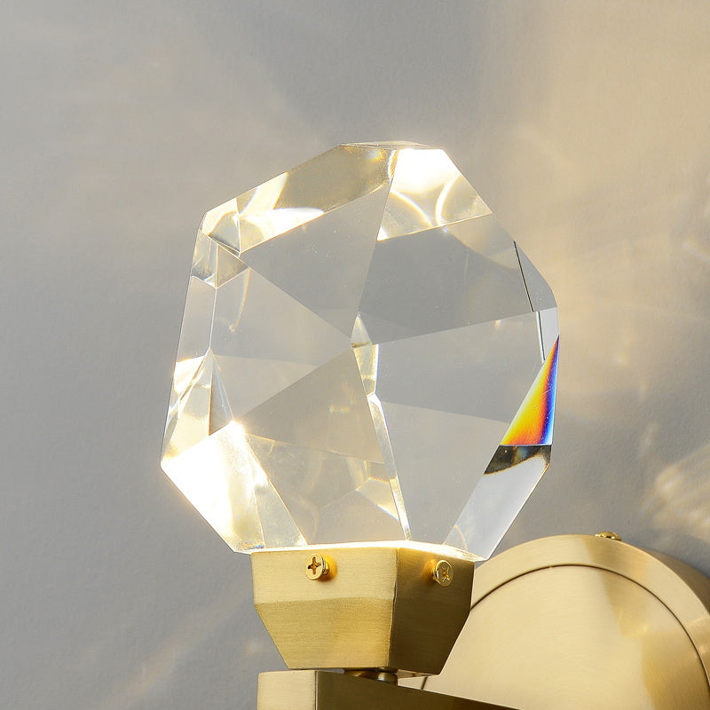 All copper postmodern light luxury crystal wall lamp - Crystalbloomaromatics