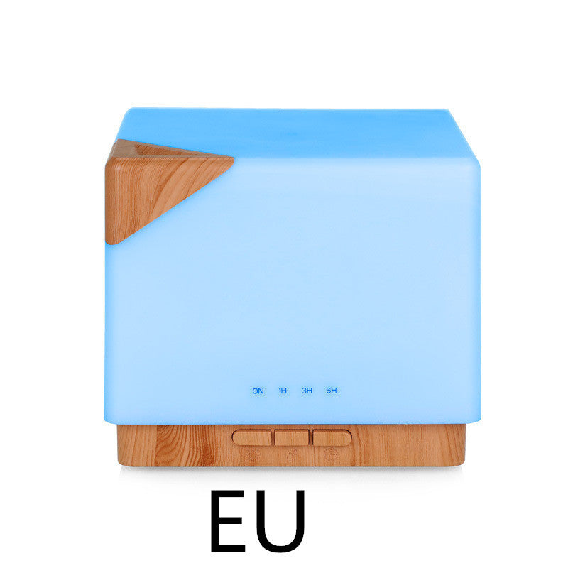 Water Cube Colorful Wood Grain Cold Fog Ultrasonic Humidifier Aromatherapy Machine - CRYSTALOIL