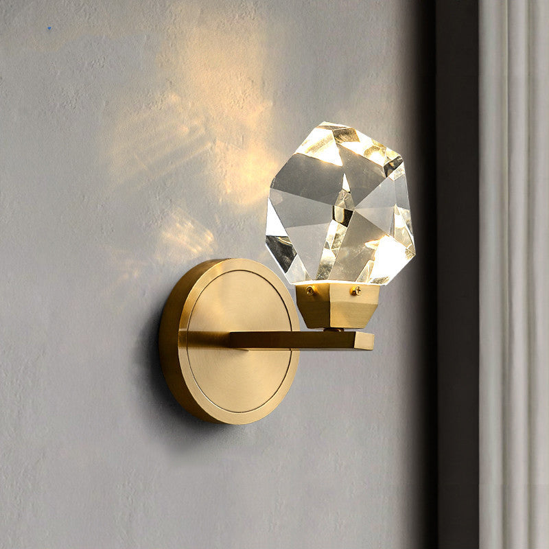All copper postmodern light luxury crystal wall lamp - Crystalbloomaromatics