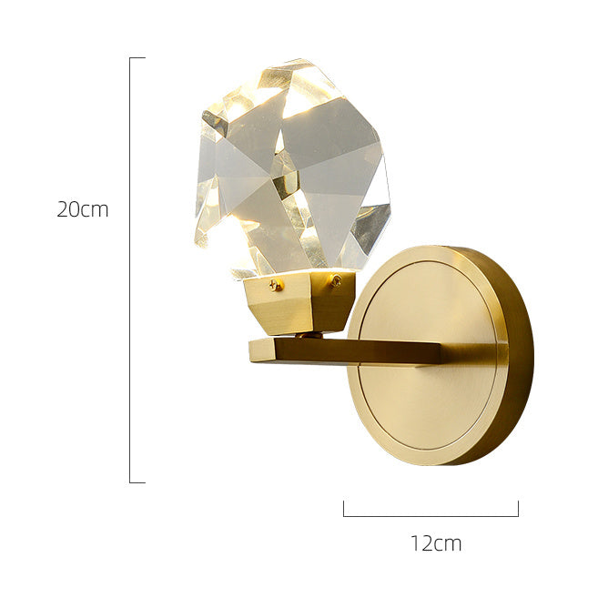 All copper postmodern light luxury crystal wall lamp - Crystalbloomaromatics