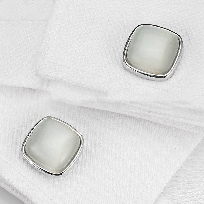 High-end Opal Gentleman Business French Cufflinks - CRYSTALOIL