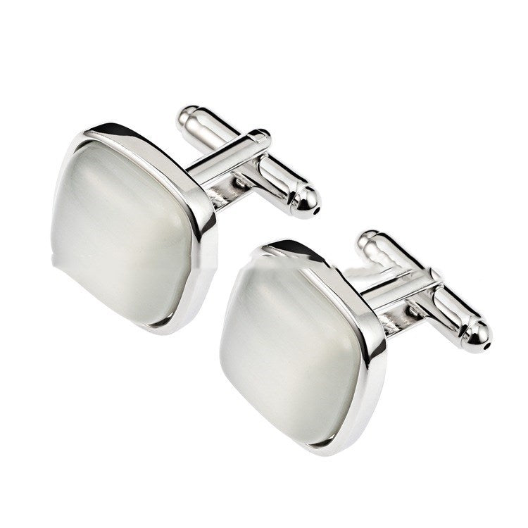 High-end Opal Gentleman Business French Cufflinks - CRYSTALOIL