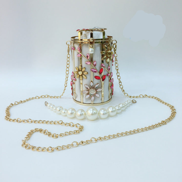 Crystal Flowers Evening Bag Women Luxury Designer Metallic Bags - CRYSTALOIL