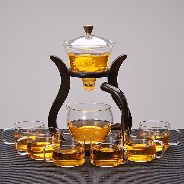 Kung Fu Tea Cup Simple Magnetic Tea Brewing Maker Glass Tea Set - CRYSTALOIL