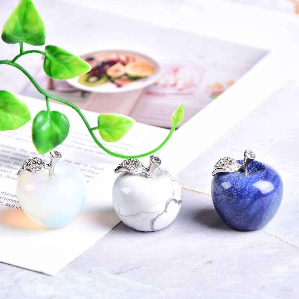 Natural Crystal Apple, Colorful Quartz Stone Opal decoration, - CRYSTALOIL
