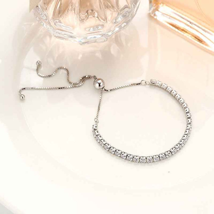 Sterling Silver Full Diamond Crystal Bracelet - CRYSTALOIL