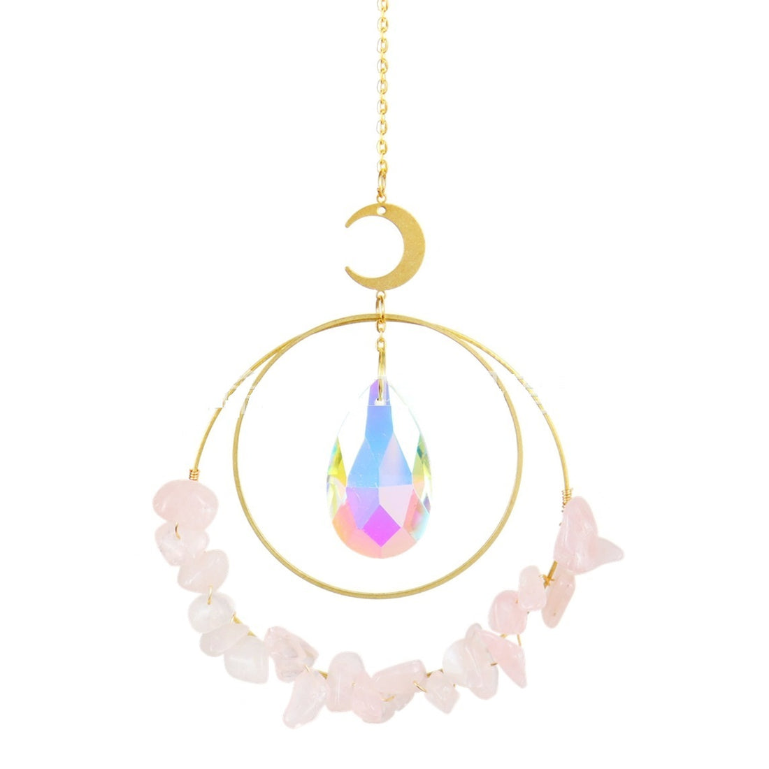 Wind Chimes Star Moon Garden Sun Catcher Pendant - CRYSTALOIL
