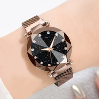 Watch Square Diamond Rhinestone Starry Sky Face Ladies Casual Fashion Watch Set Bracelet Watch - CRYSTALOIL
