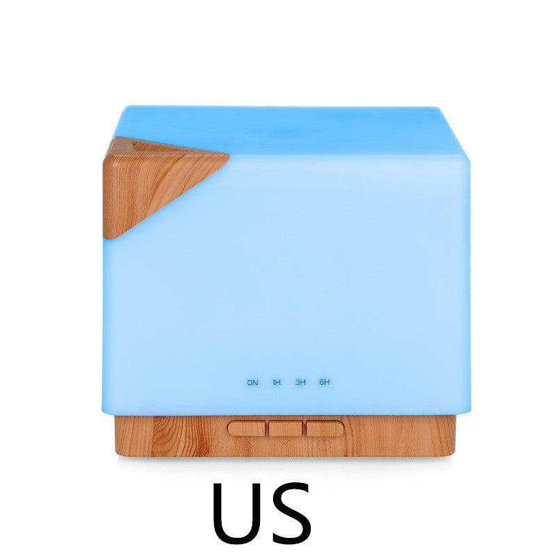 Water Cube Colorful Wood Grain Cold Fog Ultrasonic Humidifier Aromatherapy Machine - CRYSTALOIL