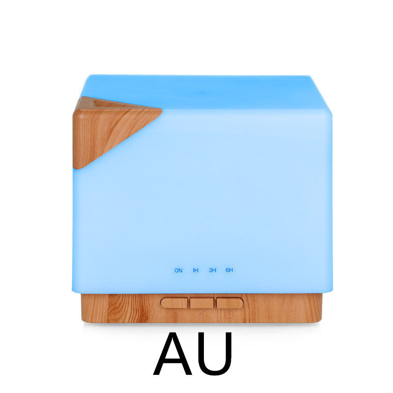 Water Cube Colorful Wood Grain Cold Fog Ultrasonic Humidifier Aromatherapy Machine - CRYSTALOIL